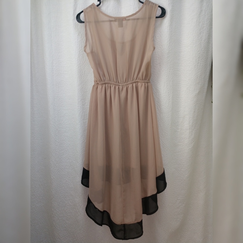 Nude with Black trim Dress